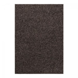Tapis salon SAKRDA marron uni rectangulaire tissé à poils ras