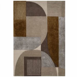 Tapis Un amour de tapis rectangulaire en laine beige à motif géométrique