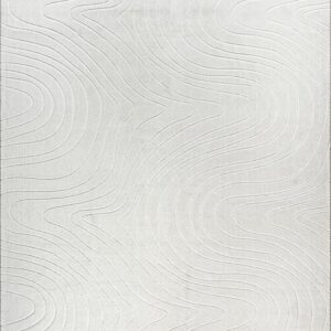 Tapis de salon The carpet crème à relief 3D, format rectangulaire