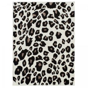 Le tapis LYN1 Un amour de tapis à motif félin beige et marron