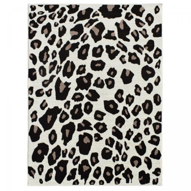 Le tapis LYN1 Un amour de tapis à motif félin beige et marron