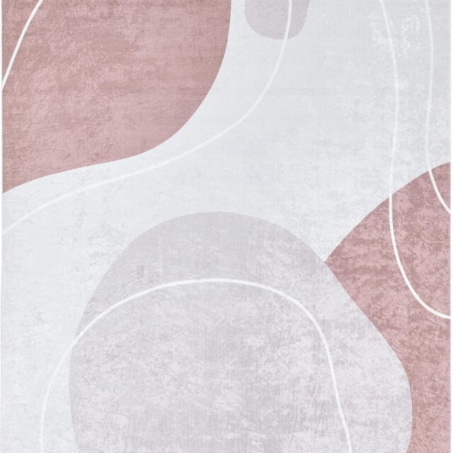 Tapis salon Nazar beige à motif abstrait, format rectangulaire pour le séjour