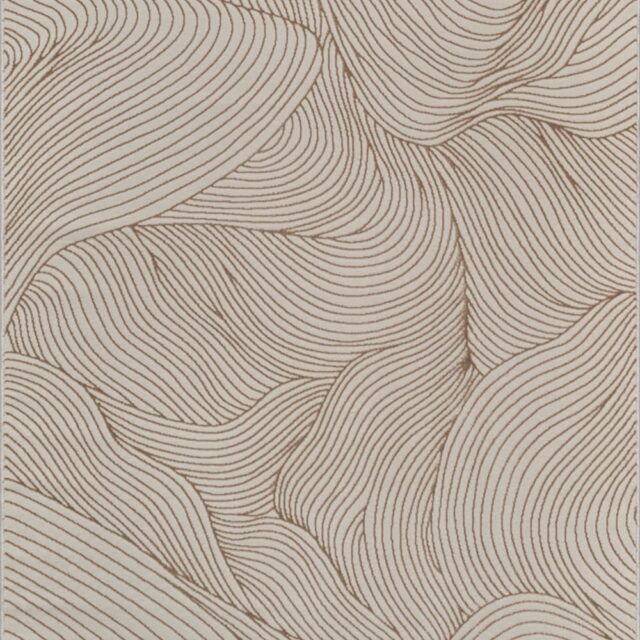 Tapis The carpet Mila beige à relief 3D, format rectangulaire pour salon
