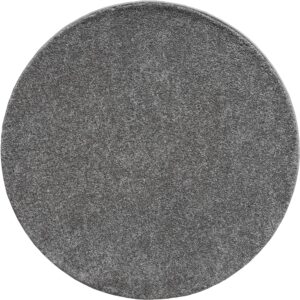 Tapis de salon The carpet gris rond à surface brillante et poils courts