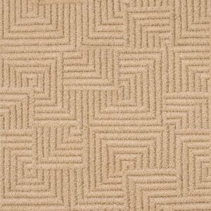 Tapis labyrinthe Nazar beige rectangulaire à motif graphique en relief 3D