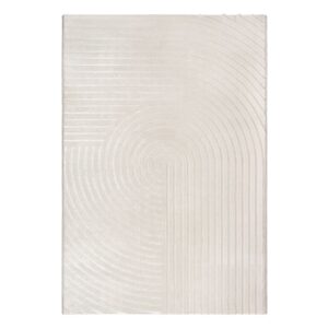Tapis de salon The carpet beige à motifs géométriques et relief 3D