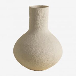 Vase Décoratif En Papier Mâché Arganil Blanc - Sklum