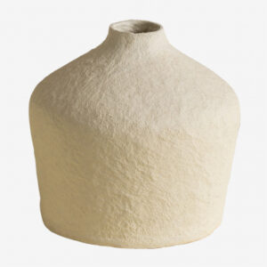 Vase Brimsley Sklum beige crème en papier mâché de coton texturé