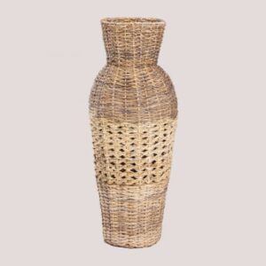 Vase décoratif Suardi Sklum en rotin et feuille de bananier naturel