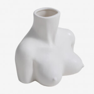 Vase Aleska Sklum blanc en céramique à la silhouette féminine