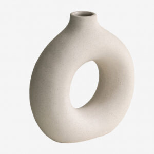 Vase en céramique Dalita Sklum beige crème au design moderne