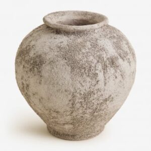Vase décoratif Filis Sklum en céramique gris sable à finition vintage
