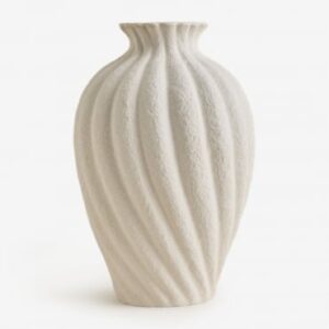 Vase Sklum Malorinto beige crème en céramique à relief organique