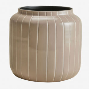 Vase Bieberlis Sklum beige en fer à relief vertical et finition brillante