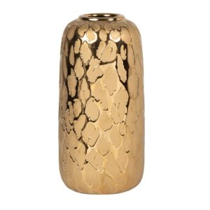 Vase Maisons du Monde LEO en grès doré, haut de 23 cm