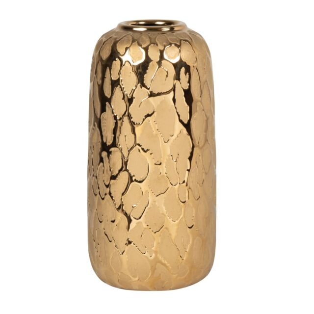 Vase Maisons du Monde LEO en grès doré, haut de 23 cm