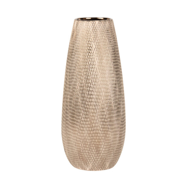 Vase Maisons du Monde en porcelaine dorée, silhouette décorative pour intérieur