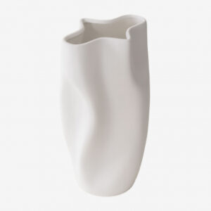 Vase en céramique Varteni blanc, objet décoratif pour fleurs