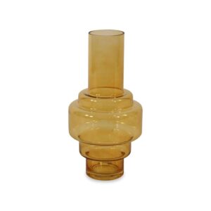 Vase Interior's en verre jaune, aux dimensions indiquées pour une console ou une étagère