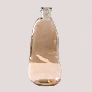 Vase Boyte Sklum en verre brun blé avec col étroit et base robuste