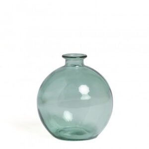 Vase Kimma Sklum en verre vert aquamarine au style vintage