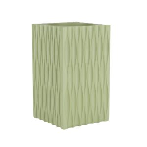 Vase Riley Zuiver vert en résine avec relief graphique et finition mate