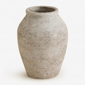 Vase céramique Freda beige crème à finition mate et aspect vintage