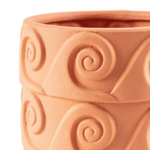 Vase SELETTI Magna Graecia Onda en terre cuite avec sa soucoupe assortie