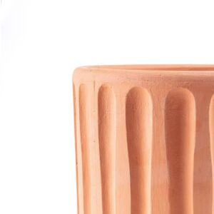 Vase SELETTI Magna Graecia Dorico en terre cuite avec soucoupe assortie