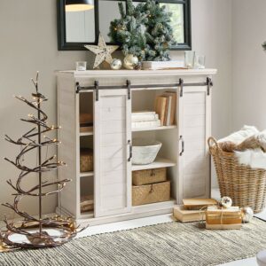 Commode LOBERON Perrin avec portes coulissantes et compartiments extérieurs
