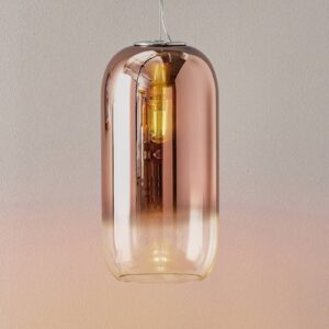La suspension Artemide Gople en verre soufflé, finition cuivrée et argentée