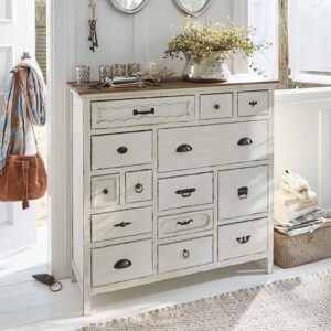 Commode LOBERON Grayson avec quatorze tiroirs et poignées variées