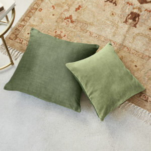 Lot de deux housses de coussin Salina en coton aux textures contrastées