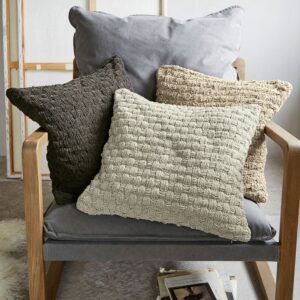 Lot de trois housses de coussin LOBERON Antier en maille chenille douce