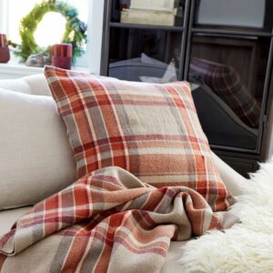 Housse de coussin Tartan LOBERON en tissu épais à motif tartan