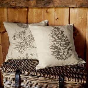 Housses de coussin Pinus LOBERON en lin pur avec imprimé végétal