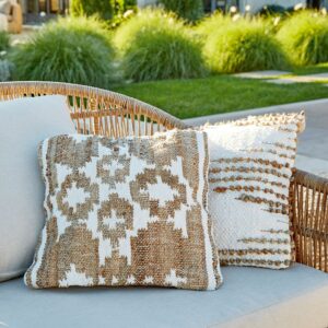 Housses de coussin LOBERON Glynis à motifs tissés et textures contrastées
