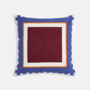 Housse de coussin Quadro en coton multicolore avec motif brodé