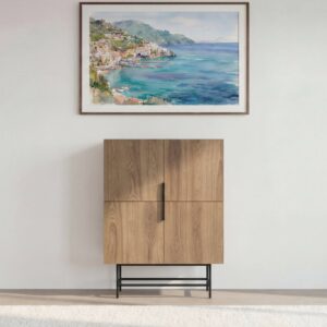 Commode Casanova Soma à finition chêne clair, haute et étroite