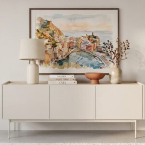 Meuble TV Levant Casanova Paris beige, dimensions 144 x 37 x 55 cm
