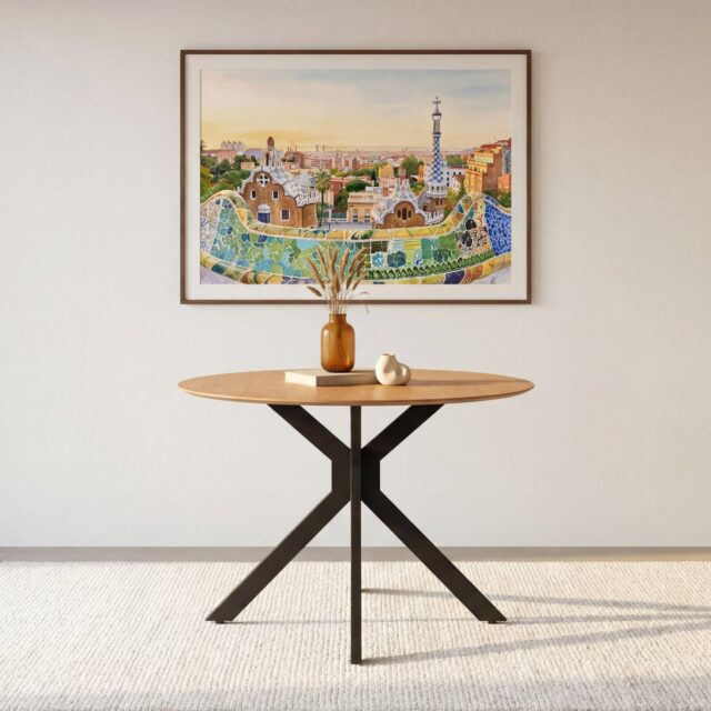 Table Riva Casanova Paris aux dimensions égales et à la finition chêne clair