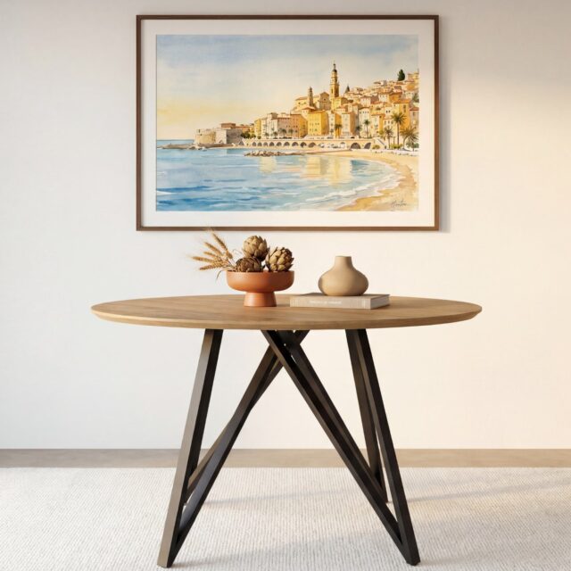 Table à manger Deva carrée avec finition chêne clair