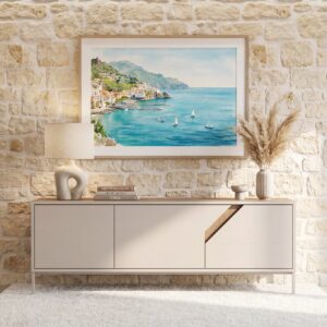 Meuble TV Dalia Casanova Paris beige, format rectangulaire de 150 x 35 x 55