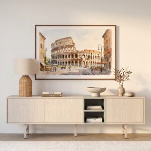 Meuble TV Carlo Casanova Paris beige, long de 180 cm