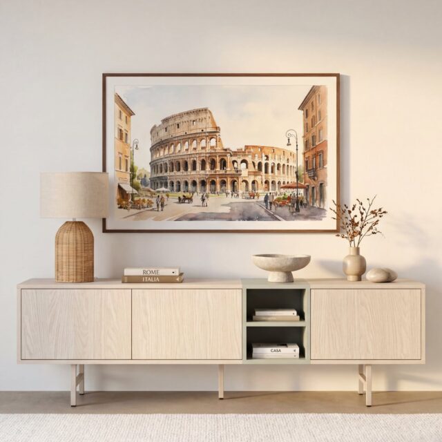Meuble TV Carlo Casanova Paris beige, long de 180 cm