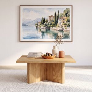 Table basse Casanova Paris Sumba carrée, finition chêne clair et format compact