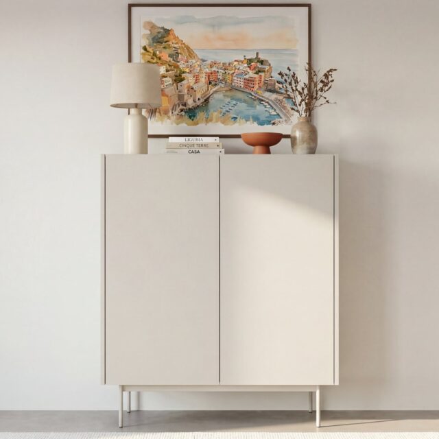 Commode Levant Casanova Paris beige aux dimensions de 97 x 37 x 122 cm