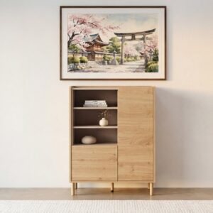 Commode Isadora Casanova Paris en finition chêne clair, format haut et étroit