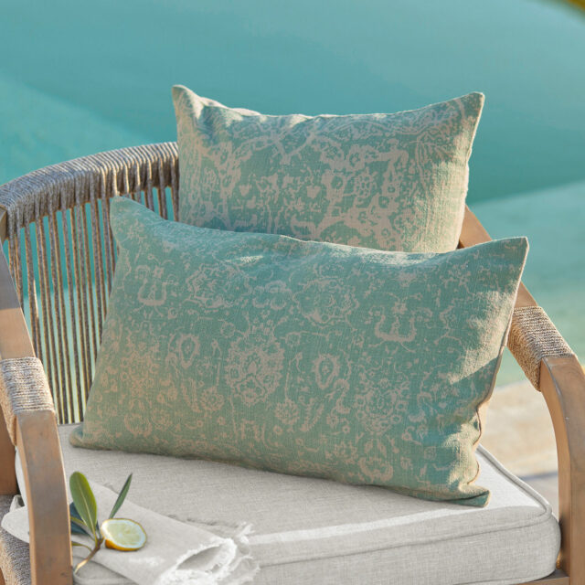 Lot de deux housses de coussins Morwell turquoise à imprimé cachemire