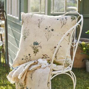 Housse de coussin Cabinda en coton avec motif de fleurs sauvages